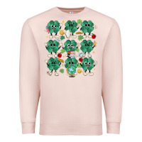 Pale Pink teacher st patrick day clovers Premium Sweatshirt - MaliasSmallBusiness