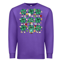 Purple teacher st patrick day clovers Premium Sweatshirt - MaliasSmallBusiness