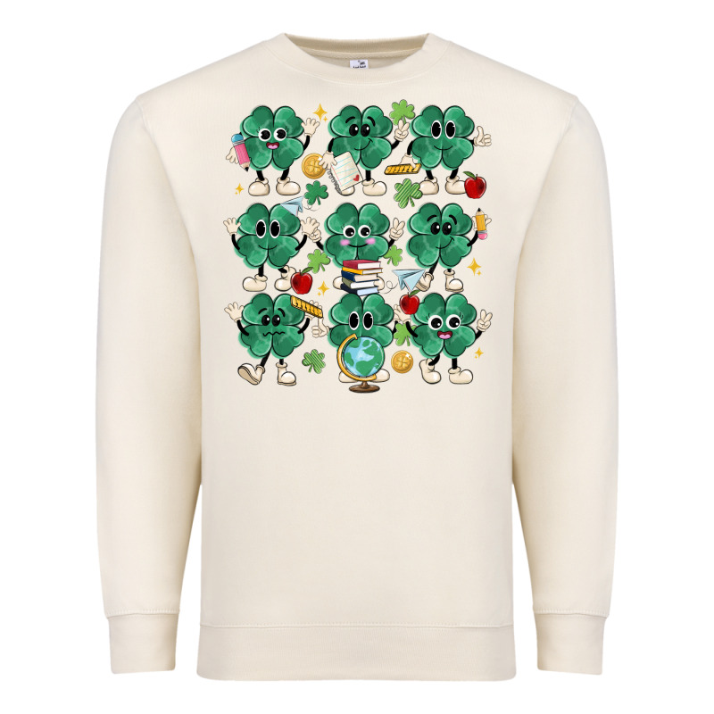 Teacher St Patrick Day Clovers Premium Sweatshirt by MaliasSmallBusiness | Teevron