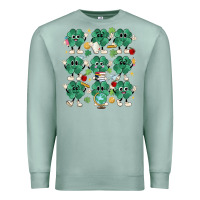 Seafoam teacher st patrick day clovers Premium Sweatshirt - MaliasSmallBusiness