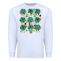 White teacher st patrick day clovers Premium Sweatshirt - MaliasSmallBusiness