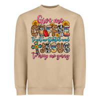 Give Me Coffee To Get Me Started And Jesus To Keep Heavyweight Sweatshirt | Teevron