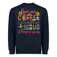 Navy give me coffee to get me started and jesus to keep Heavyweight Sweatshirt - Zillion Design Studio
