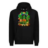 St. Patricks Gnomes Truck With Rainbow Premium Hoodie | Teevron