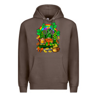Coffee st. patricks gnomes truck with rainbow Premium Hoodie - BundleAndBundleShop
