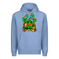 Colony Blue st. patricks gnomes truck with rainbow Premium Hoodie - BundleAndBundleShop