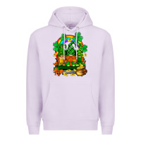 Lilac st. patricks gnomes truck with rainbow Premium Hoodie - BundleAndBundleShop