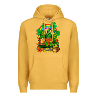 Mustard st. patricks gnomes truck with rainbow Premium Hoodie - BundleAndBundleShop