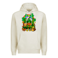 Oatmeal Heather st. patricks gnomes truck with rainbow Premium Hoodie - BundleAndBundleShop