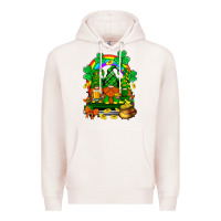 Pale Pink st. patricks gnomes truck with rainbow Premium Hoodie - BundleAndBundleShop