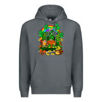 Rock st. patricks gnomes truck with rainbow Premium Hoodie - BundleAndBundleShop