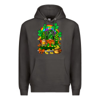 Smoke st. patricks gnomes truck with rainbow Premium Hoodie - BundleAndBundleShop