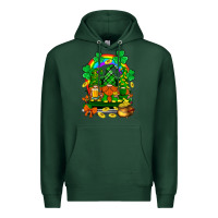 Sports Green st. patricks gnomes truck with rainbow Premium Hoodie - BundleAndBundleShop