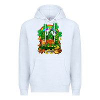 White st. patricks gnomes truck with rainbow Premium Hoodie - BundleAndBundleShop