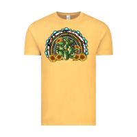 Vintage Mustard western rainbow with cactus Vintage Tee - RanaPortraitStore