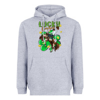 Heather Grey lucky cowboy Heavyweight Hoodie - MaliasSmallBusiness