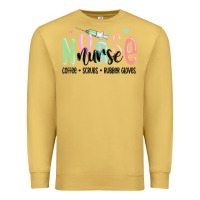 Antique Gold coffee scrubs rubber gloves nurse Premium Sweatshirt - MaliasSmallBusiness