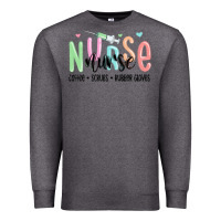 Charcoal Heather coffee scrubs rubber gloves nurse Premium Sweatshirt - MaliasSmallBusiness