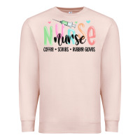 Pale Pink coffee scrubs rubber gloves nurse Premium Sweatshirt - MaliasSmallBusiness