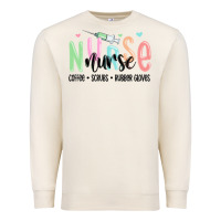 Sandshell coffee scrubs rubber gloves nurse Premium Sweatshirt - MaliasSmallBusiness