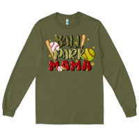 Army Green ballpark mama Long Sleeve Tee - JahusDesignShop