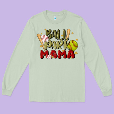 Ballpark Mama Long Sleeve Tee Designed By Jahusdesignshop