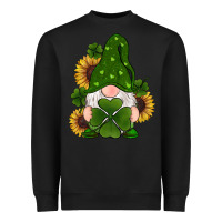Black st patricks day shamrock gnomes  sunflowers Heavyweight Sweatshirt - RanaPortraitStore