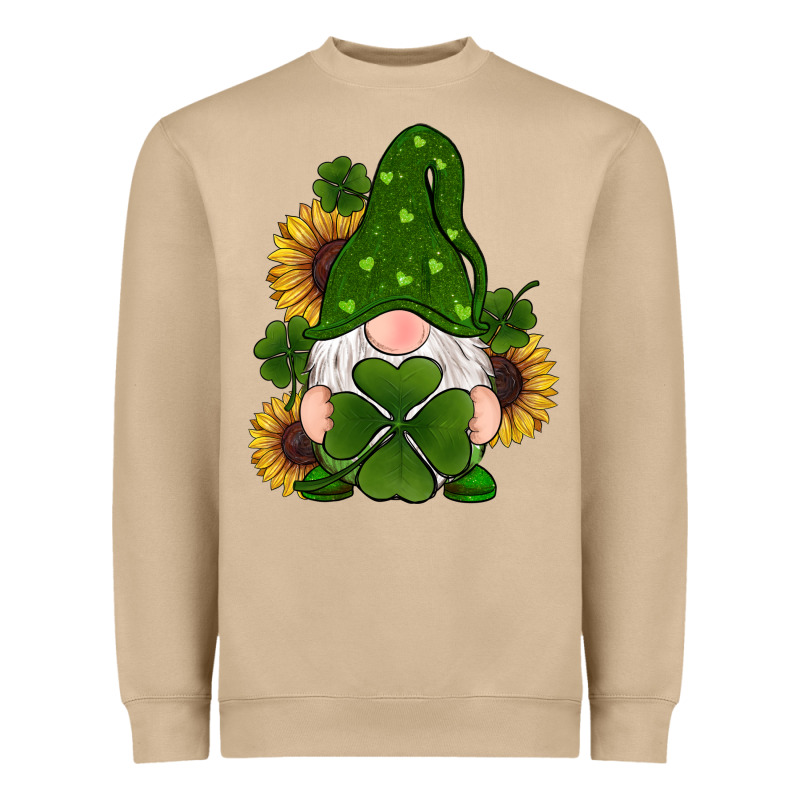 St Patricks Day Shamrock Gnomes  Sunflowers Heavyweight Sweatshirt by RanaPortraitStore | Teevron