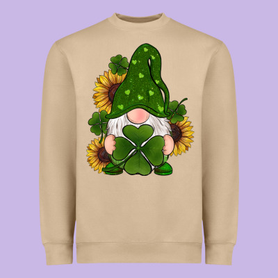 St Patricks Day Shamrock Gnomes  Sunflowers Heavyweight Sweatshirt Designed By Ranaportraitstore