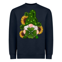 Navy st patricks day shamrock gnomes  sunflowers Heavyweight Sweatshirt - RanaPortraitStore