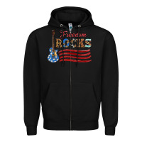 Black freedom rocks with guitar Zipper Hoodie - Artiststas