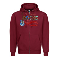 Burgundy freedom rocks with guitar Zipper Hoodie - Artiststas