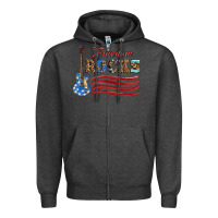 Charcoal Heather freedom rocks with guitar Zipper Hoodie - Artiststas