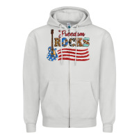 Dove Grey freedom rocks with guitar Zipper Hoodie - Artiststas