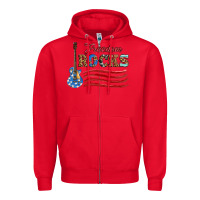 Red freedom rocks with guitar Zipper Hoodie - Artiststas
