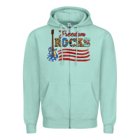 Seafoam freedom rocks with guitar Zipper Hoodie - Artiststas