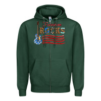 Sports Green freedom rocks with guitar Zipper Hoodie - Artiststas
