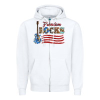 White freedom rocks with guitar Zipper Hoodie - Artiststas
