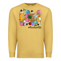 Antique Gold teacher life pencils Premium Sweatshirt - MaliasSmallBusiness
