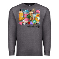 Charcoal Heather teacher life pencils Premium Sweatshirt - MaliasSmallBusiness
