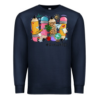 Navy teacher life pencils Premium Sweatshirt - MaliasSmallBusiness