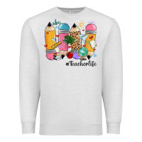 Oatmeal Heather teacher life pencils Premium Sweatshirt - MaliasSmallBusiness