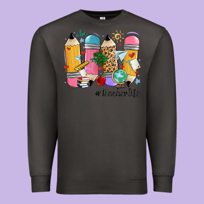 Teacher Life Pencils Premium Sweatshirt Designed By Maliassmallbusiness