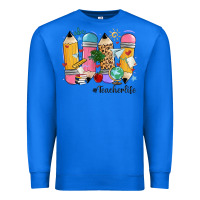 True Royal teacher life pencils Premium Sweatshirt - MaliasSmallBusiness