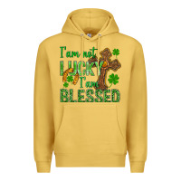Antique Gold I Am Not Lucky I Am Blessed St. Patricks Premium Hoodie - BundleAndBundleShop