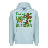 Blue Mist I Am Not Lucky I Am Blessed St. Patricks Premium Hoodie - BundleAndBundleShop