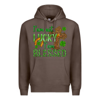 Coffee I Am Not Lucky I Am Blessed St. Patricks Premium Hoodie - BundleAndBundleShop