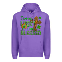 Purple I Am Not Lucky I Am Blessed St. Patricks Premium Hoodie - BundleAndBundleShop