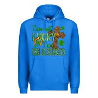 True Royal I Am Not Lucky I Am Blessed St. Patricks Premium Hoodie - BundleAndBundleShop