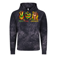 Cloud Black peace love juneteenth Vintage Hoodie - texasbilliewilder